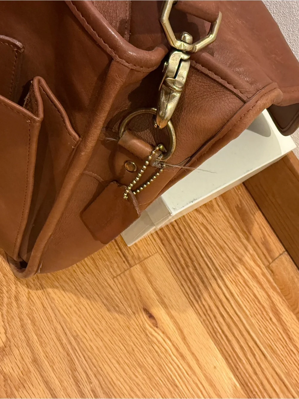 vintage Coach Prescott briefcase in British tan leather 5275